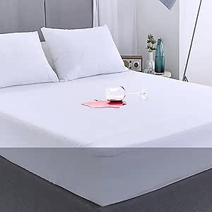 Mattress Protector Waterproof Mattress Cover Washable Noiseless Premium Soft Cotton Terry Vinyl-Free Matressprotector