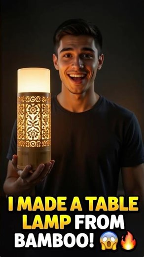 Amazing Bamboo Craft Ideas || DIY Bamboo Table Lamp 😲🌿#bamboocraft #shorts #foryou