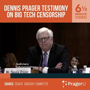 "Never in American history has there been as strong a threat to freedom of speech as there is today." Listen to Dennis Prager's powerful testimony before the U.S. Senate regarding Big Tech censorship. | PragerU