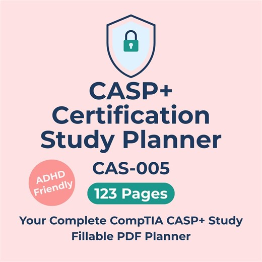 ADHD Study Planner Cas-005 Comptia Casp  Adhd Friendly Exam Prep Fillable PDF Digital Planner IT Certification Study Guide - Etsy Canada