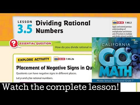 Lesson 3.5 Dividing Rational Numbers