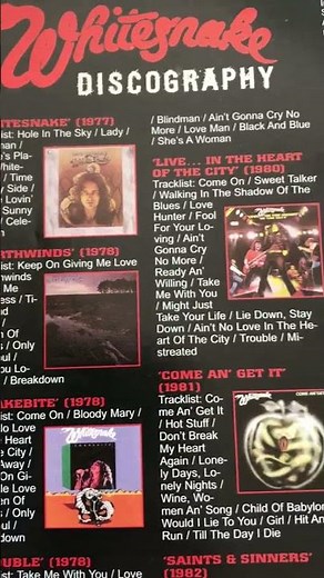 Whitesnake 🐍 Discografia 💿🤘
