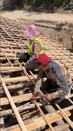 The process of installing roof battens by hand