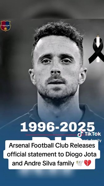 Arsenal FC Condolences for Diogo Jota's Family