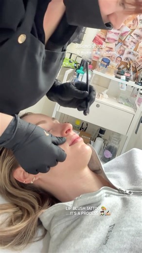 Lip blush tattoo - process and the result