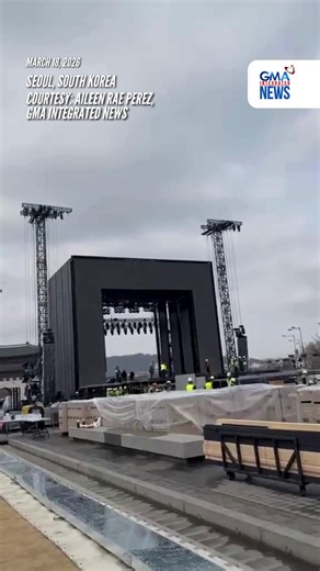 GAGASTOS PA RIN PARA SA BTS COMEBACK 🔥 WATCH: The stage is set for BTS’ highly anticipated free comeback concert, “BTS The Comeback Live | Arirang,” happening at Gwanghwamun Square in Seoul, South Korea this Saturday, March 21, 2026. Video courtesy: Aileen Rae Perez, GMA Integrated News