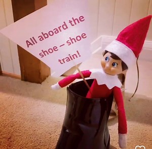 All aboard the shoe-shoe train! #elfontheshelf #elf #naughtyelf #elfideas #christmas #christmastok #elftok #christmas2022 #elftok #lastchristmas #santaiknowhim #buddy #lovechristmas #loveshoes #shoesforchristmas #hescomingtotown #neednewideas