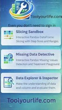 ToolYourLife.com is your interactive playground for learning Data Science Pandas, Machine Learning