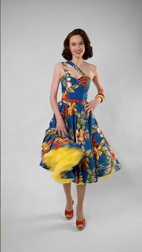 1950s Betty Circle Dress Hibiscus Blue by Vivien of Holloway | Tropical Paradise, Hawaiian Style!