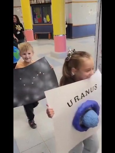 Our first graders have been learning about space and ended the lesson with a space project! They did such a great job that their teachers wanted to let them show their projects off with a Space Walk around the school! Great job kiddos! | Vidor Elementary School