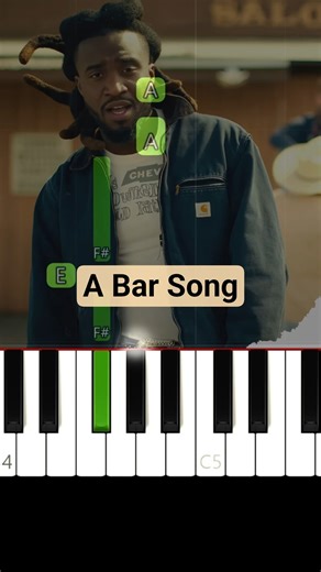 A Bar Song - Shaboozey | EASY Piano Tutorial #piano #pianotutorial #pianocover #easypiano