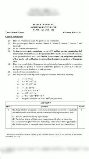 CBSE CLASS 12 PHYSICS SAMPLE QUESTION PAPER FINAL BOARD EXAM 2025-26 | PHYSICS SQP #cbse #viral