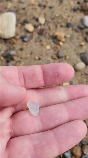 Triangle Spike glass pebble found while beachcombing #beachcombing #beach #seaglasshunting