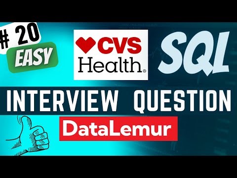 (Part 3) CVS HEALTH Interview Question Solved - SQL | "Pharmacy Analytics" | Everyday Data Science
