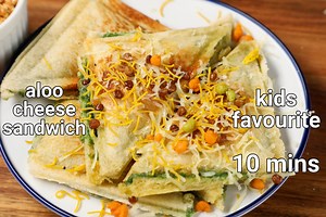 Aloo Cheese Toast Sandwich Recipe | Potato Cheese Toast Sandwich