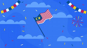 Free stock video - An animation of flat hari merdeka illustration