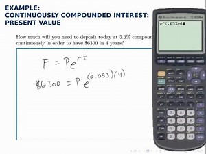 Finance Example: Present Value with Continuous Compound Interest