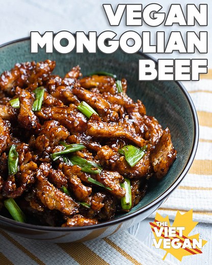 Vegan Mongolian Beef with Soy Curls