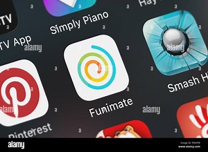 London, United Kingdom - October 23, 2018: Icon of the mobile app Funimate - Music Video Maker from Avcr, Inc. on an iPhone Stock Photo - Alamy