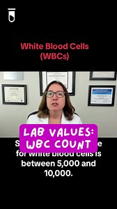 2.4K views · 37 reactions | Cathy shares the expected range for white blood cells (WBCs). She also explains the terms leukocytosis and leukopenia. #NCLEX #HESI #Kaplan #ATI #NursingSchool #NursingStudent⁠ #Nurse #RN #PN #Education #LVN #LPN #ABG #labvalues #murse | Level Up RN | Facebook