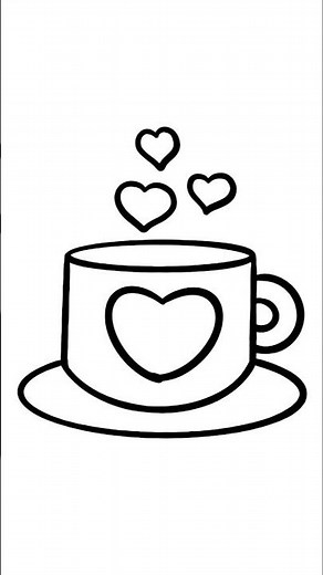 cómo dibujar una taza de café fácil