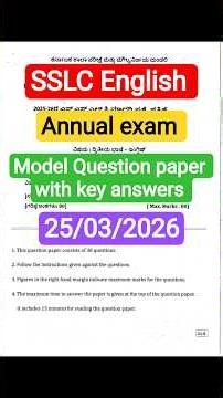 SSLC English annual exam model question paper with key answer 2026 model 1 ಮಾದರಿ ಪ್ರಶ್ನೆ ಪತ್ರಿಕೆ 1