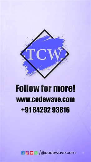 The Code Wave on Instagram: "In today’s digital world, visibility is everything. At The Code Wave, we help businesses stand out with smart design, strong technology, and result-driven strategies. What we do best: • Website Design & Development • UI/UX & Branding • Digital Marketing & SEO • Creative & Technical Solutions If you’re ready to grow online, The Code Wave is your digital partner. 📩 Let’s work together. 📌 Company Details 🌐 Website: The Code Wave 📞 Contact Number: +918429293816 📧 Em