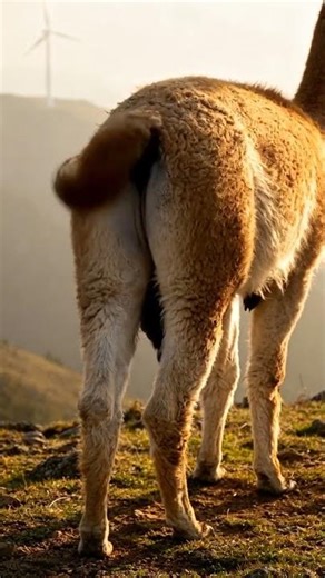 고원에서 야생 라마 새끼 탄생! Wild Llama Gives Birth on Highland Grass! 🌿🦙