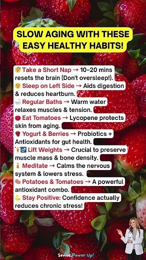 🔥 Slow Aging With These Easy Healthy Habits! #healthyaging #nutritiontips #healthylifestyle