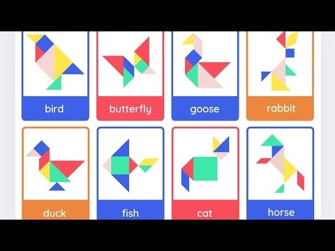 DIY Tangram Puzzle at Home | Create 8 Animal Figures