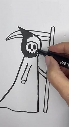 How to Draw Grim Reaper for Halloween Easy