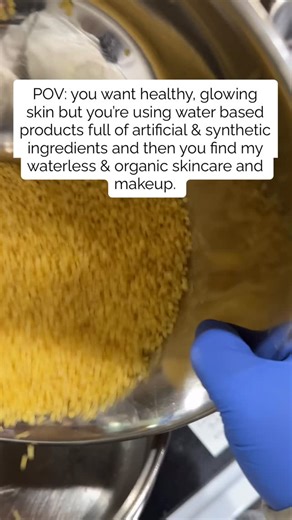 The truth about water based skincare… Water oil = doesn’t work without synthetic emulsifiers and preservatives. Most products are basically expensive water with fillers. We go waterless so you get 100% concentrated, active ingredients that actually do something. Real results. Real people. Real ingredients. #organicskincare #organicmakeup #waterlessbeauty #waterlessskincare #smallbusiness | Bee You Organics