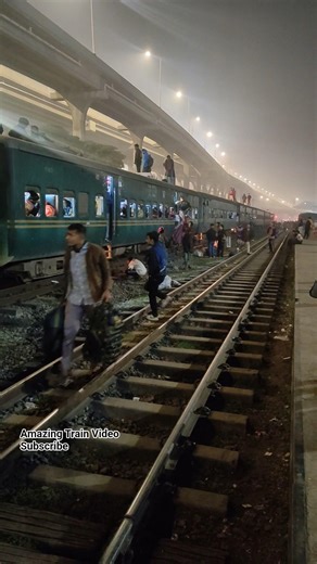 Passengers are getting on and off at the local train station. #railtrack #localtrain #shorts #train