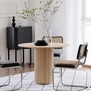 Meefad Round Dining Table, 43" Mid-Century Wood Round Table for Kitchen Dining Room