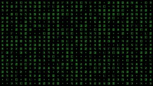 Download A green binary code on a black background for free