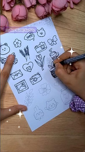 How to make transparent stickers 😍 #craftersworld #diy #sticker #shortsviral #short #howtomake #art