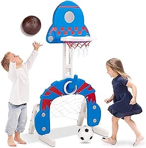 Best Choice Products 3-in-1 Toddler Basketball Hoop Sports Activity Center
