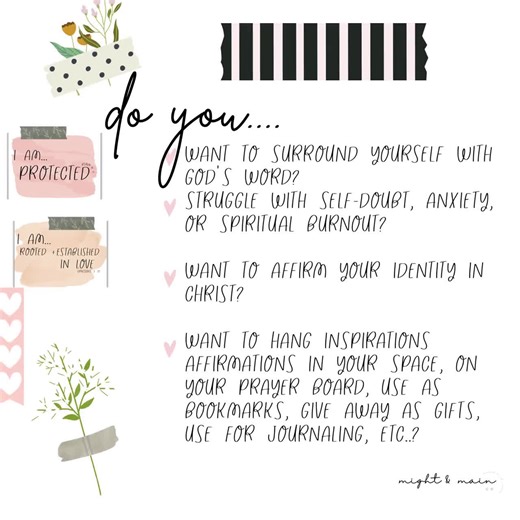 Who I Am in Christ Printable Affirmation Cards | Scripture Card | Christian Identity Cards | Faith Encouragement | Pink Bible Verse Card Set - Etsy