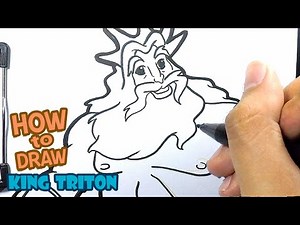 How to Draw The Little Mermaid | Drawing King Triton