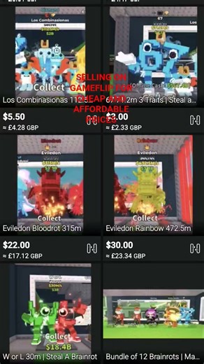 Selling via gameflip ! #newmusic #roblox #stealabrainrot
