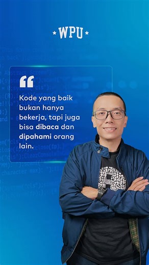 Sandhika Galih - Belajar Coding on Instagram: "Stop! jangan cuma asal jalan gaes. Kode yang jelas bikin kerjaan lebih mudah, bikin tidur lebih nyenyak. Kalo cuma asal jalan, bisa jadi seketika stress pas nemu error😅 Kalo kalian tim Clean Code atau Jalan Dulu nih? Komen di bawah ya👇 #Programming #DevelopersLife #CodingTips #WPU"