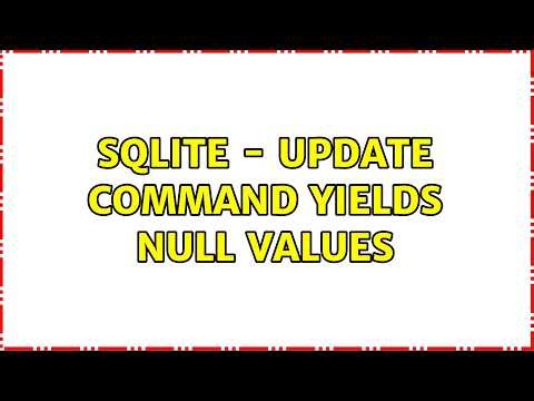 SQLite - update command yields null values