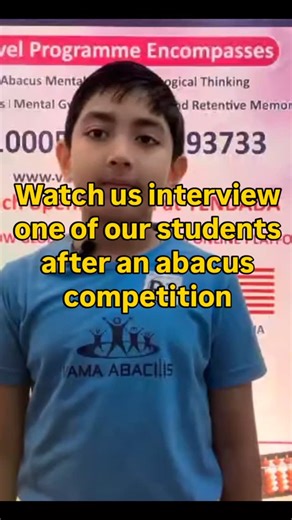 Vama Abacus on Instagram: "Watch us interview one of our students after an abacus competition. Enroll today for our new abacus institute at Yendada. Contact us at : +91 9393100050 +91 9848193733 www.vamaabacus.com #abacusclasses #interview #yendada #visakapatnam #abacusstudents #abacusteacher #earlylearning #learningisfun"