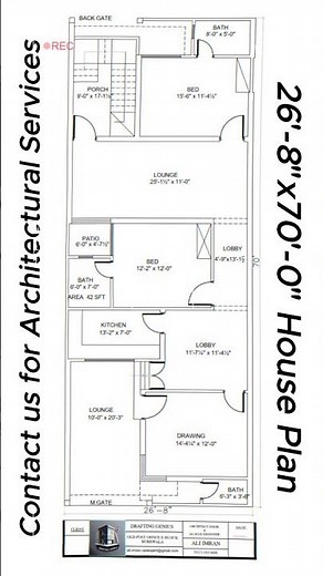 26x70 Duplex House Design Double Garage Style