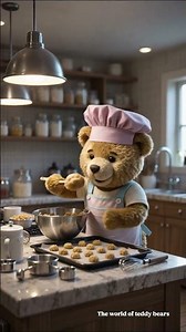🧸🍪 In a warm little kitchen filled with the sweet scent of vanilla, Teddy the baker …