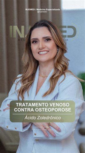 INJEMED Terapias Injetaveis | CRM MG 28370 on Instagram: "O ácido zoledrônico é um medicamento utilizado no tratamento da osteoporose, ajudando a reduzir o risco de fraturas e a preservar a saúde óssea. A escolha desse tratamento deve ser individualizada, com prescrição e acompanhamento médico para garantir segurança e eficácia. 💉 Somos a ÚNICA clínica de injetáveis da região! INJEMED | Medicina Especializada Rua Afonso Pena, n 210 - sala 301/305 Prédio Unique Centro- Conselheiro Lafaiete MG CR