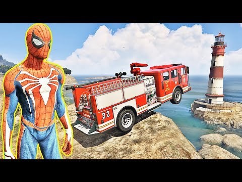 HOMEM ARANHA BATMAN E HULK COM CARROS E CAMINHÕES! DESAFIO CARROS COM SPIDERMAN - IR GAMES