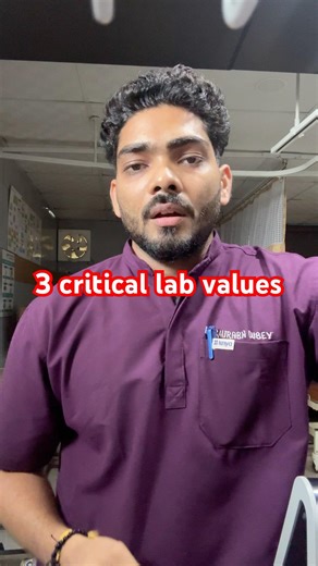 3 critical lab values #doctor #viral #medicosstuff #medico #icu #icunurse #neet #hospital #icucare