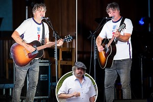 Pete Doherty reveals slimmed down frame while performing on stage