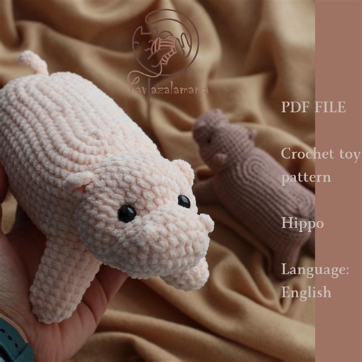 Crochet Pattern Hippo | Amigurumi Hippo Gloria/moto-moto From Madagascar - Etsy